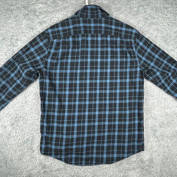 L.L Bean Signature Mens Flannel Shirt Long Sleeve Blue Plaid Slim Fit Size M - Picture 3 of 5
